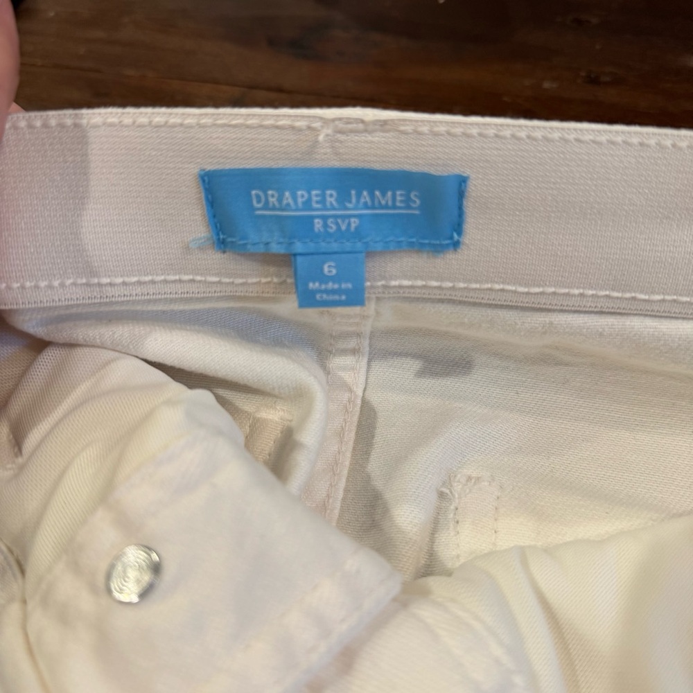 Draper James White Denim Button-Front A-Line Midi Skirt - Picture 4 of 7